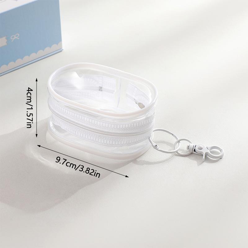 Органайзер для ювелирных изделий, прозрачная коробка для хранения, чехол для наушников, кошелек для монет, симпатичная кукольная сумка, пылезащитный чехол с брелком
