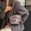 Женская мода Граффити Маленькая сумка 2024 Лето Дамы Клапан Телефон Вечерний Клатч Кошелек Сумки Через Плечо Для Женщин Цепи Сумки На Плечо
