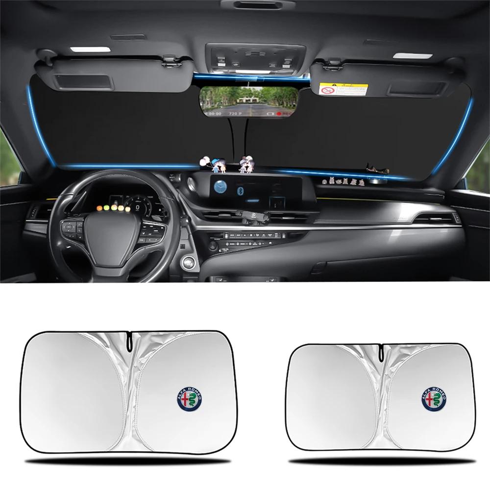Car Sticker For Alfa Romeo 159 147 Car Windshield Sun Visor Shade Cover Foldable UV Protection For Alfa Romeo 147 156 159 Giulia zj3
