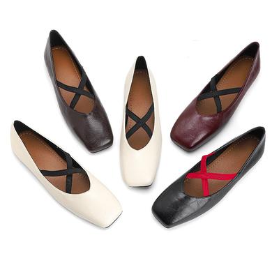 Туфли на плоской подошве для женщин. Балетки с квадратным носком и ремешками. Балетки на плоской подошве. Удобная нарядная обувь для работы, свадьбы, офиса, повседневная обувь для ходьбы для женщин.