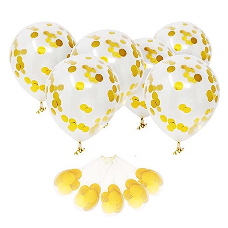 12-дюймовые прозрачные латексные шары с конфетти и блестками для свадеб, дней рождения и праздничных торжеств