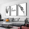 Черно-белая картина на холсте «Любовь, держась за руки», настенные художественные фотографии, плакаты на скандинавскую тему и принты, гостиная, коридор, домашний декор