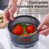 Manual Food Dehydrator for Kitchen Vegetable Dehydrator, Hand Crank Plastic Salad Spinner, Double-layer Multifunctional Accessory Separable