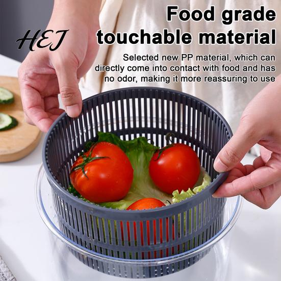 Manual Food Dehydrator for Kitchen Vegetable Dehydrator, Hand Crank Plastic Salad Spinner, Double-layer Multifunctional Accessory Separable