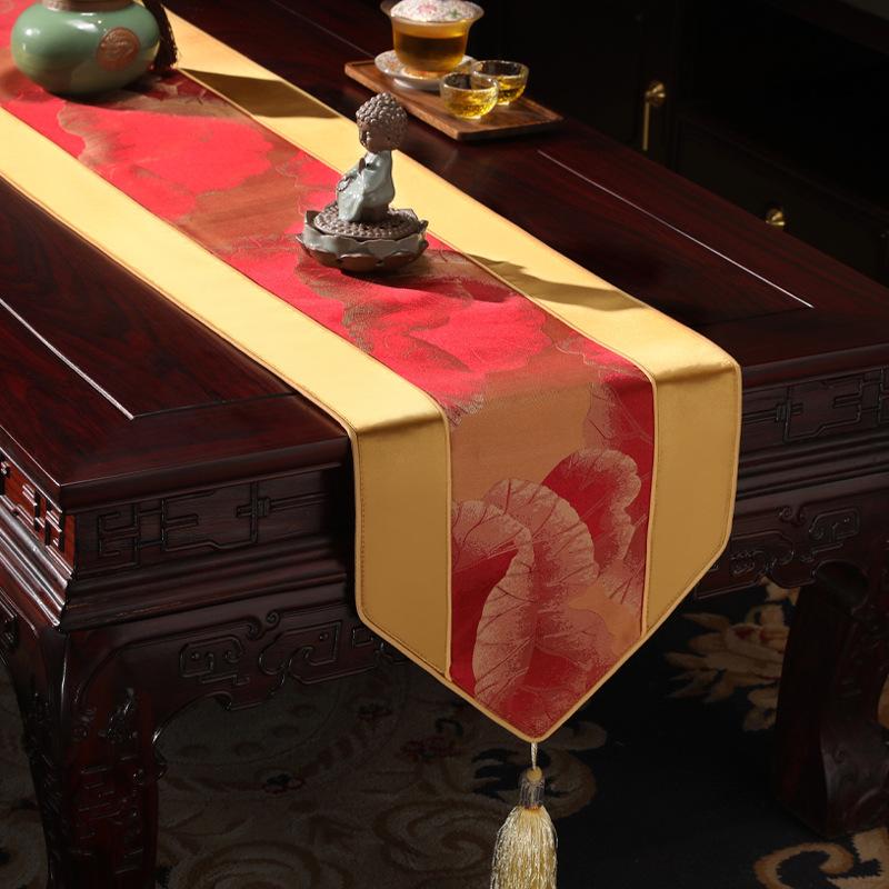 Скатерть в китайском стиле с кисточками, классическая скатерть, домашний декор, настольный флаг с кисточкой, креативная крышка стола, декор чайного стола