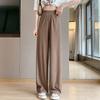 Ice Silk Wide-leg Pants Women's Spring and Autumn Thin Chiffon High-waisted Drape Loose Straight-leg Slim Casual Mopping Trousers