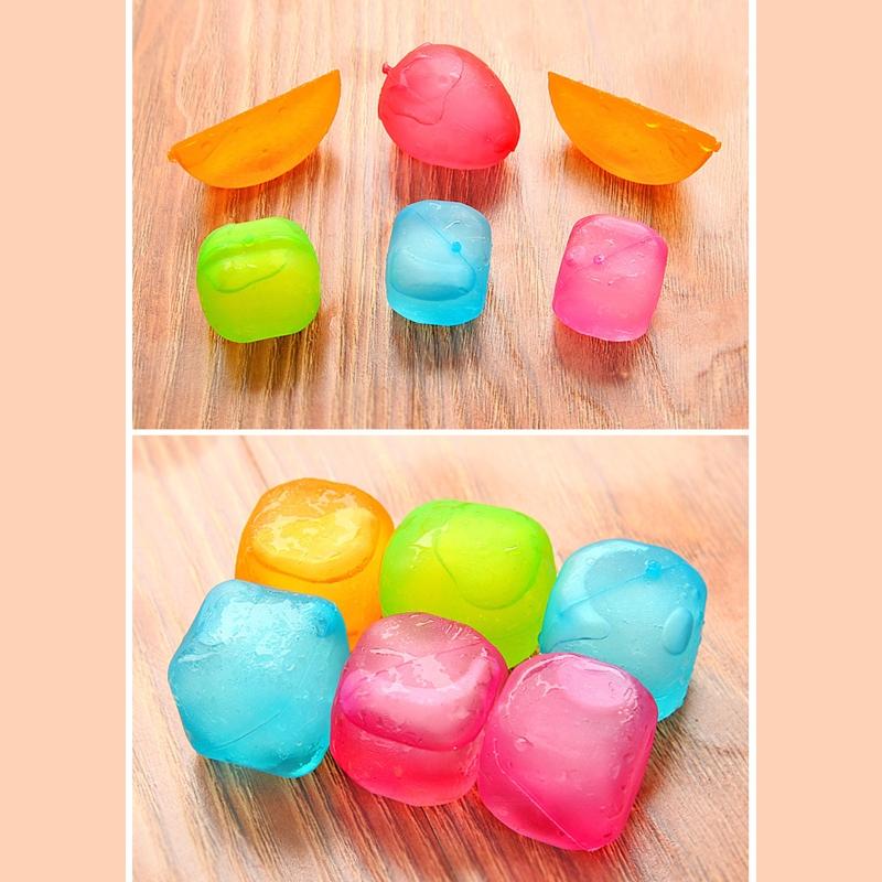6 Pieces Refreezable Ice Cubes Washable Plastic Ice Cubes Reusable Non-Diluting Ice Cubes for Cocktails Drinks Vodka