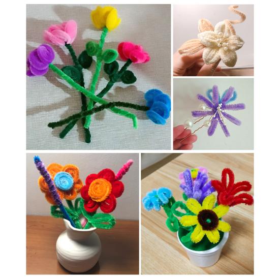 300 шт., набор для чистки труб, детский DIY твист-палка, железная проволока, бархатные полоски, очистители для труб, детские товары для рукоделия