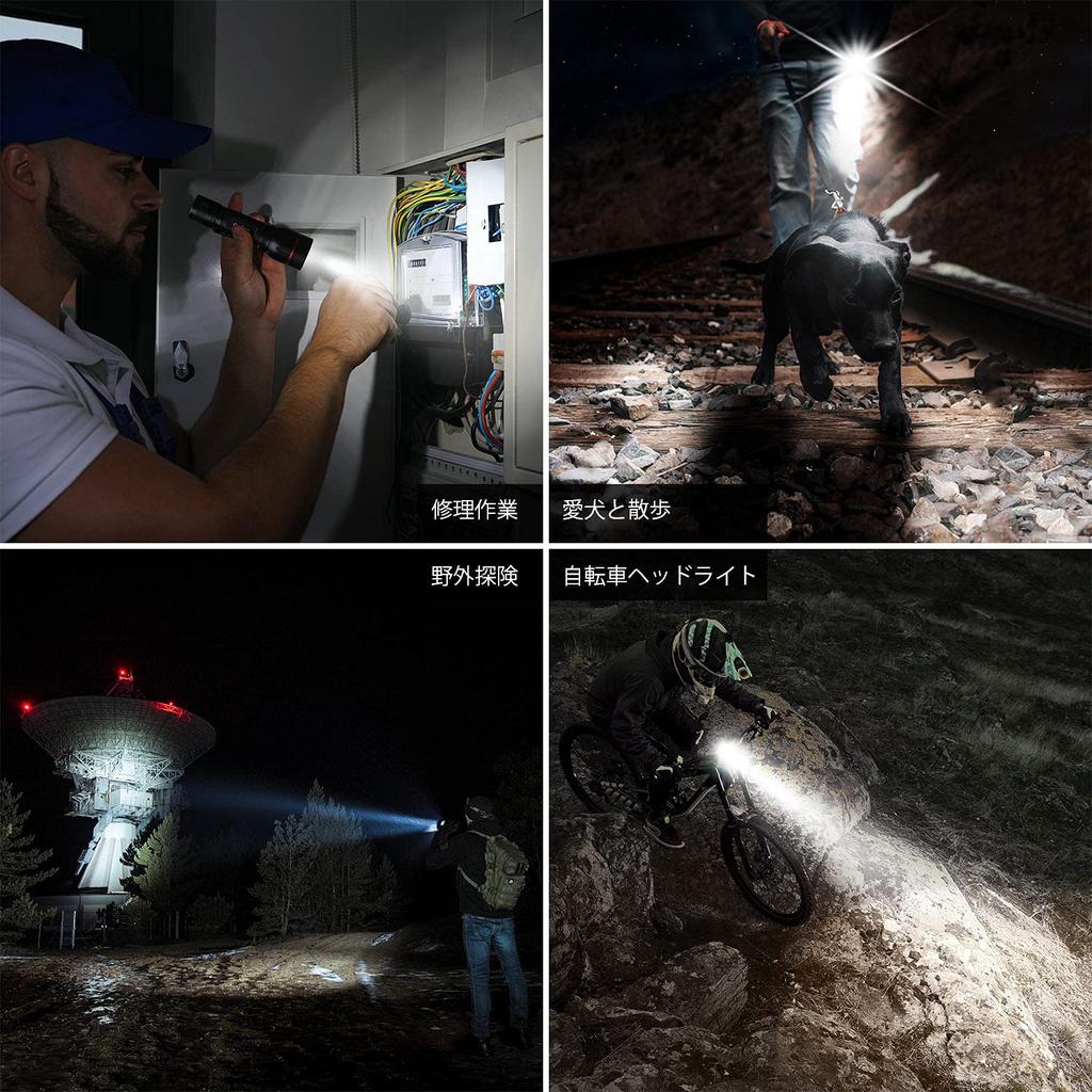 Lepro LED High 18650 and AAA Battery 5 Lighting with Ideal for Disaster Power and and Night Fishing Flashlight, Powerful, Military-Grade [LE2050,