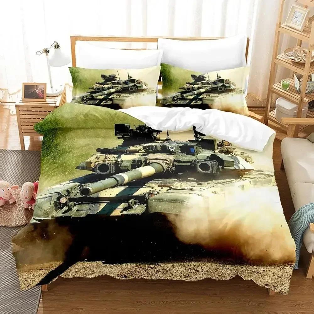 Комплект пододеяльника Tank King Size Тематика Военных Постельное белье W-World Of Tank Игровые Подарки Для Детей Мальчиков Мужчин Уютный Декор Спальни