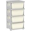 Four Tier Kids Storage Boxes With Four Drawers White