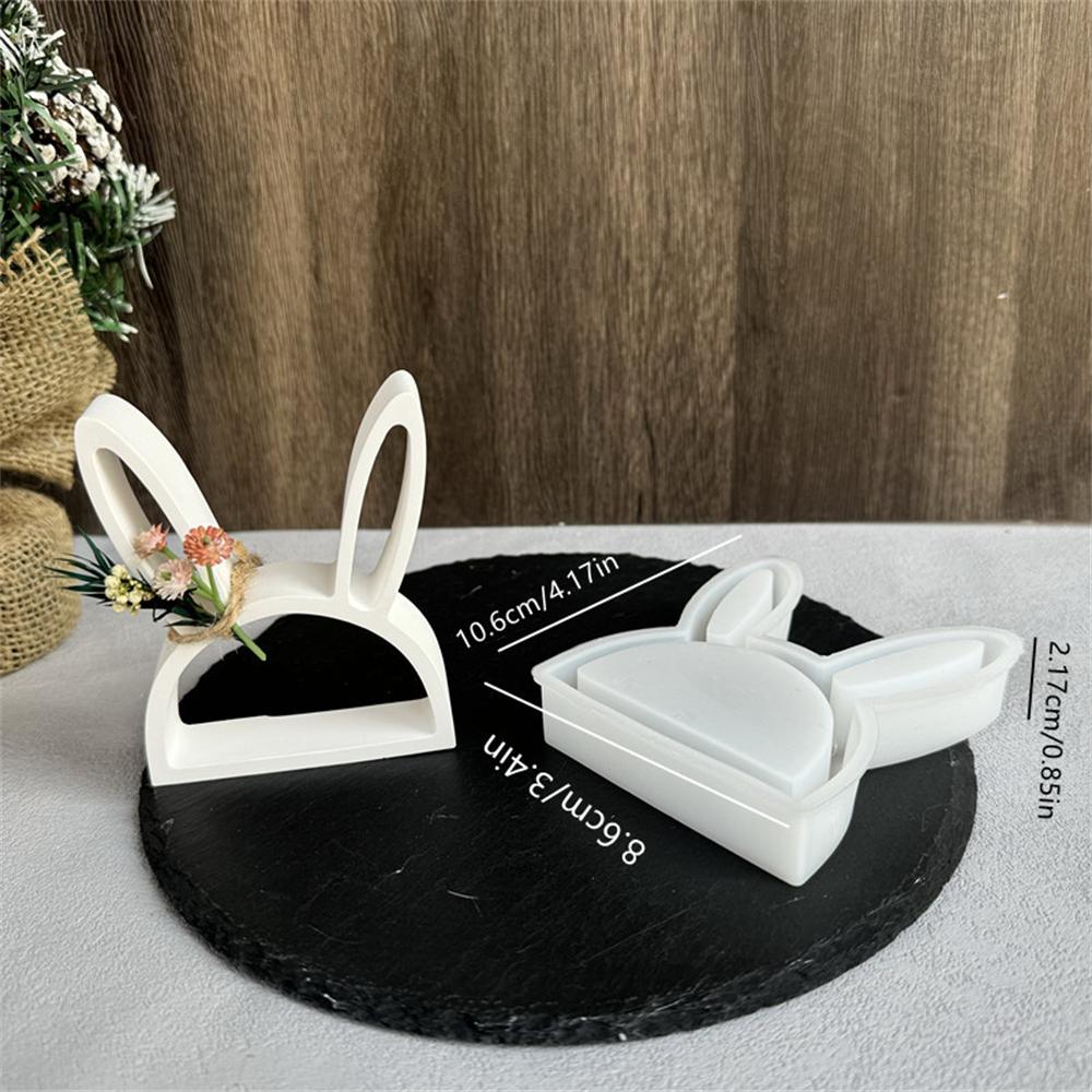 Пасхальный кролик силиконовая форма полый кролик гипсовые украшения поделки подарки форма для выпечки принадлежности для изготовления ароматерапевтических свечей