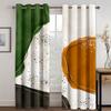 Boho Modern Design Abstract Art Geometric Leaf Sun 2 Pieces Free Shipping Thin Window Curtain for Living Room Bedroom Home Decor