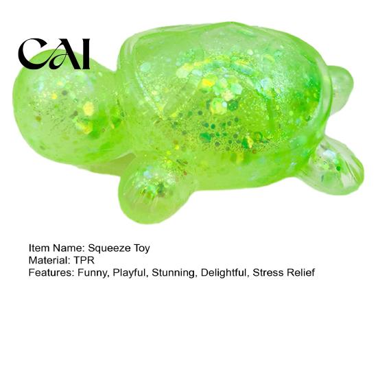 Stress Relief Squeeze Ball Glitter Cartoon Animal Sensory Fidget Toy for Adults Kids Cute Pig Duck Stimulation Turtle Easter Basket Stuffer