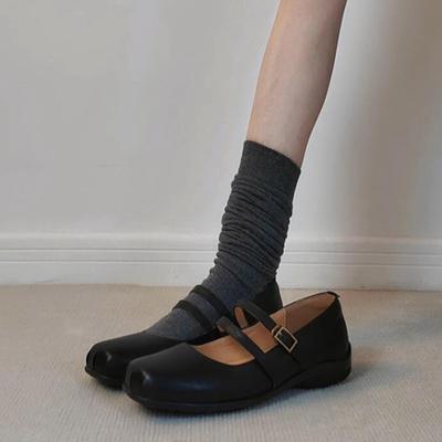 Версия Keep~ Мягкая кожа Корейская версия ретро квадратный носок балетки женские Французский темперамент мелкий вырез Мэри Джейн одинарные туфли маленький лис