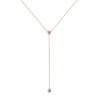 925 Sterling Silver Y-Shaped Tassel Pendant Necklace with 4mm 0.3CT Round Cut Moissanite Simple Bezel Setting