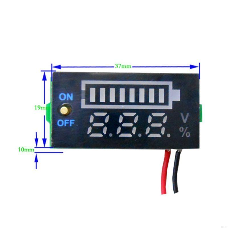2025 New Compact 12V Digtal Gauge with Switch Acid Battery USB Voltmeter