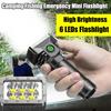 High Bright 6 LED Flashlight Rechargeable Mini Torch Waterproof Outdoor Emergency Camping Fishing Built-in Battery Portable Lamp