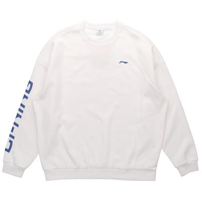 Li-Ning Футболка из флиса с круглым вырезом и большим логотипом, мужские топы, белая AWDS469-3