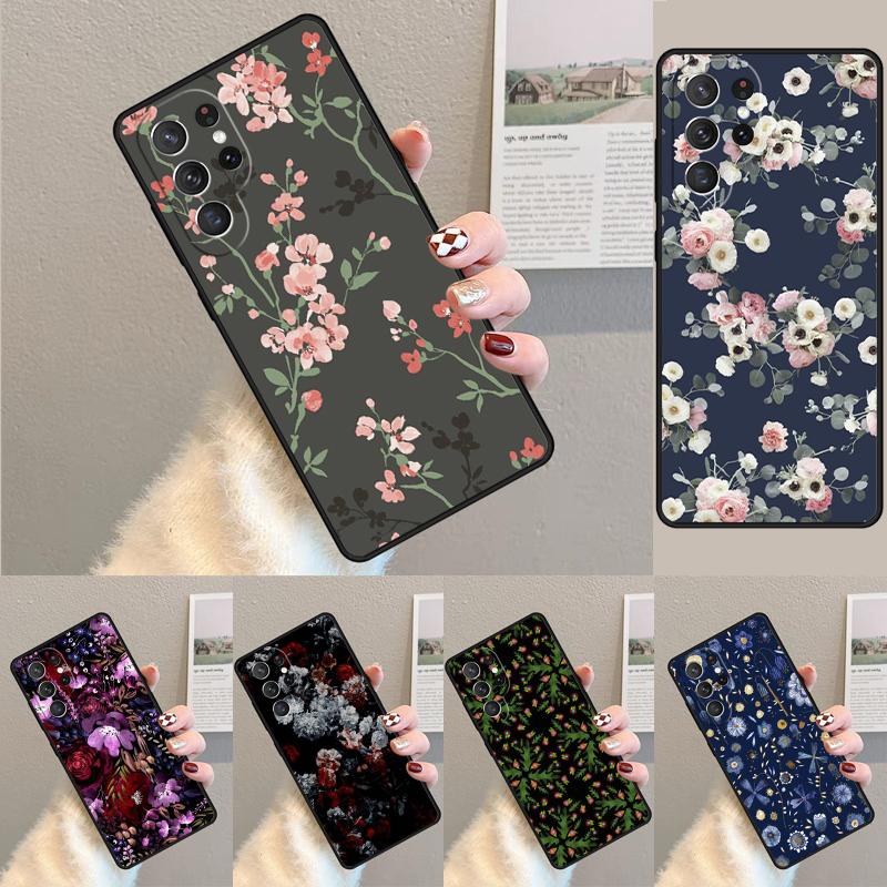Силиконовый чехол для телефона с цветочным принтом «Полночь» для Samsung Galaxy note 10 pro S26 S25 S24 S23 S22 S21 Plus S25Ultra Capa Cover