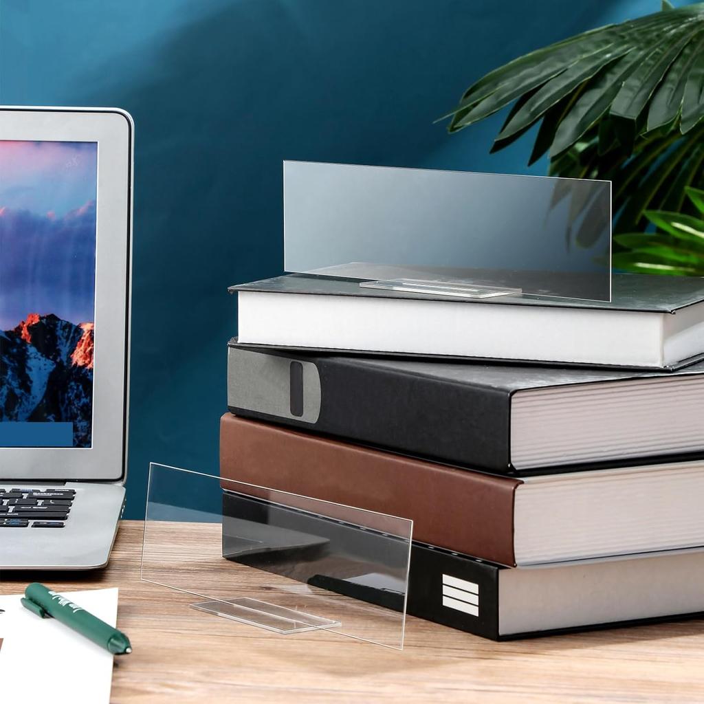 Yookeer 12 Pack Acrylic Name Plate Personalized Desk Name Plaque Sign Clear Panel Rectangle Acrylic Sheet Blank for Office Desk Decor(8.5 x 2.5 Inch)