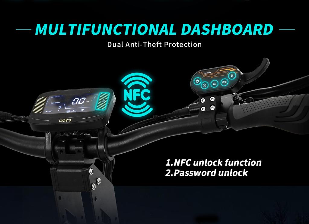 OOTD T30 Электросамокат 3200 Вт Двухмоторный 60 В 31,2 Ач Гидравлический тормоз Электрический самокат 13" Внедорожная шина Гидравлическая подвеска Электросамокаты