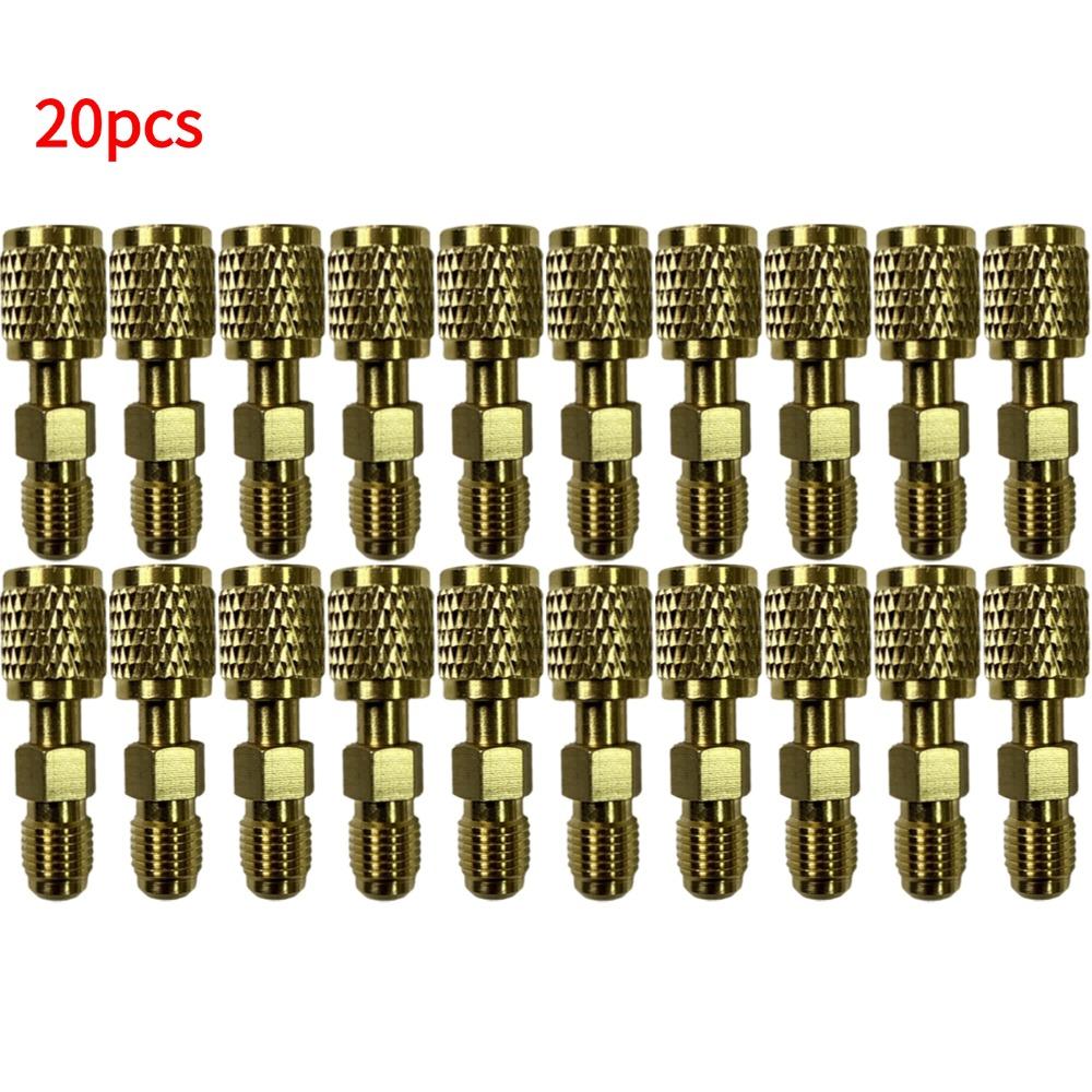 Мини-адаптер из латуни для хладагента R32 R454B, 1/4" внутренняя резьба на 1/4" наружную, прочный адаптер с резьбой R32, быстроразъемные соединения для разъема R32/R454B