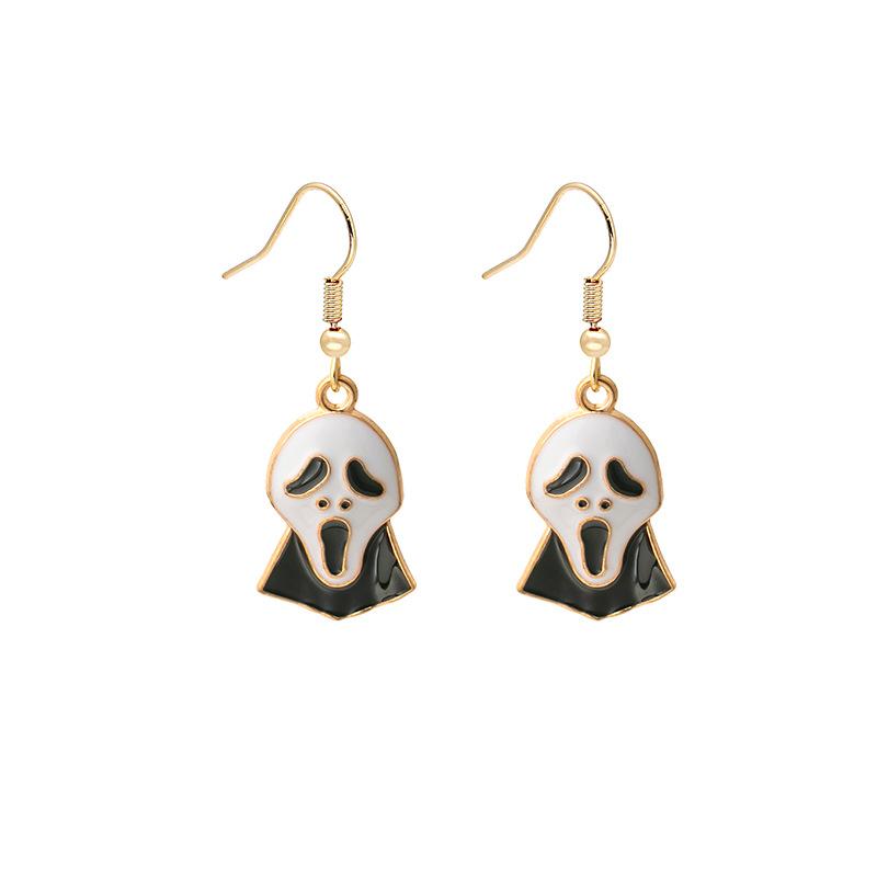 2022 Cartoon Cute Oil Drop Bat Holiday Cartoon Character Ear Hook Personality Earrings Earrings