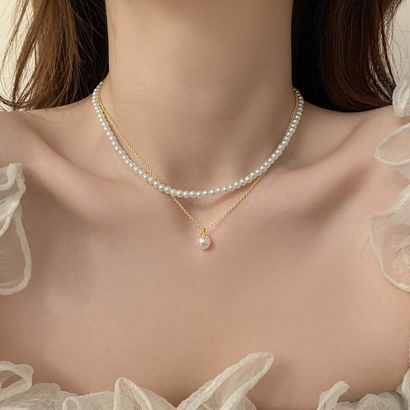 Shining Fake Crystal Pearl Choker Necklace For Girls Elegant Drop Chian Pendant Necklace Fashion Jewelry Gifts