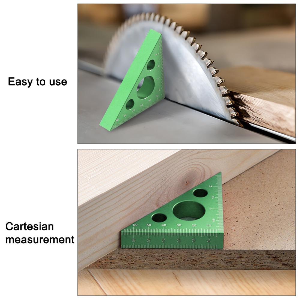 Thick Aluminum Alloy Right Angle Measure Ruler Red High-Precision Triangle Ruler Layout Measuring