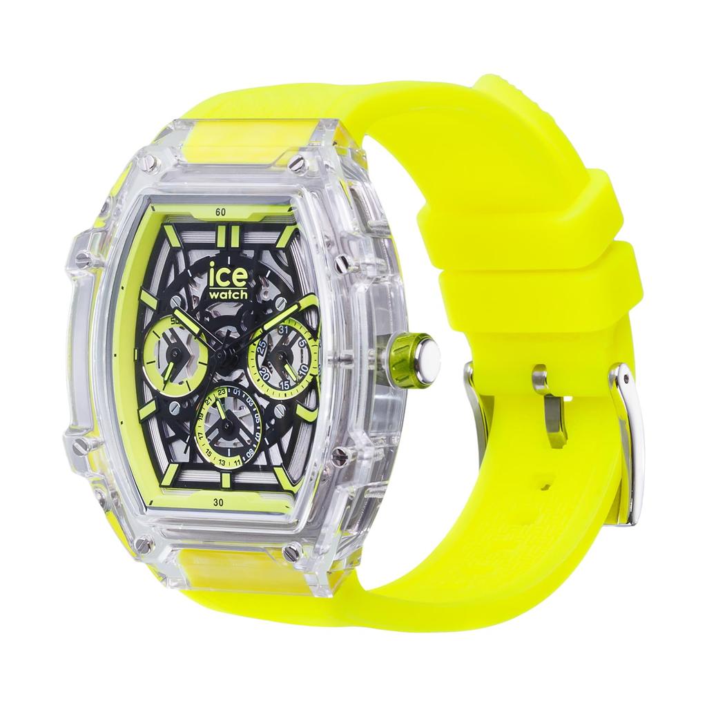 Authorized Distributor Ice Watch Unisex 024286 ICE Boliday Clear Yellow Scale Plastic Date Day of the Week 24 Hour Meter Medium Tonneau Type Boliday