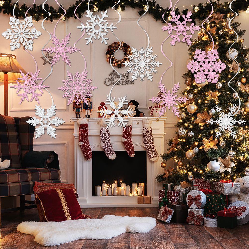 Новый стиль, Рождество, Цветная гофрированная бумага, Подвеска-спираль со снежинками, Украшение для вечеринки, Рождественское украшение, Подвесные материалы