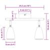 White Ceiling Spot Light with Adjustable Spotlights 25.5 x 8 x 16 cm Metal