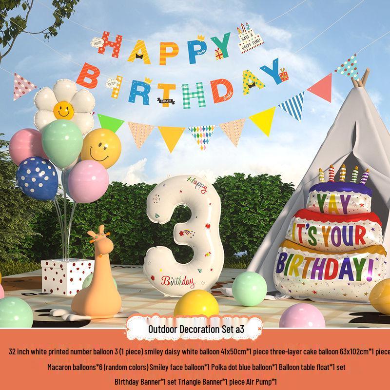 Сяохуншу Первый день рождения Кемпинг Вечеринка Шары и Баннер для Детей