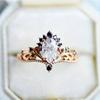 1Pc Stylish Multifunctional Rose Gold Crown Ring with Droplet Synthetic Zircon Ring