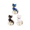 Cartoon Cat Corsage, Creative Three-Color Enamel Kitten Brooch, The Same Elegant Suit Pin For Men And Women