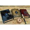 Pack Of 3 Book of Shadows, Vintage Leather Journal Third Eye Stone Triple Moon