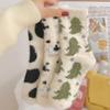 Зимние Теплые Мультяшные Носки из Плюша Минки с Коровами и Динозаврами для Женщин и Девочек, Милые Короткие Носки из Кораллового Вельвета, Повседневные Домашние Тапочки-Носки для Дома