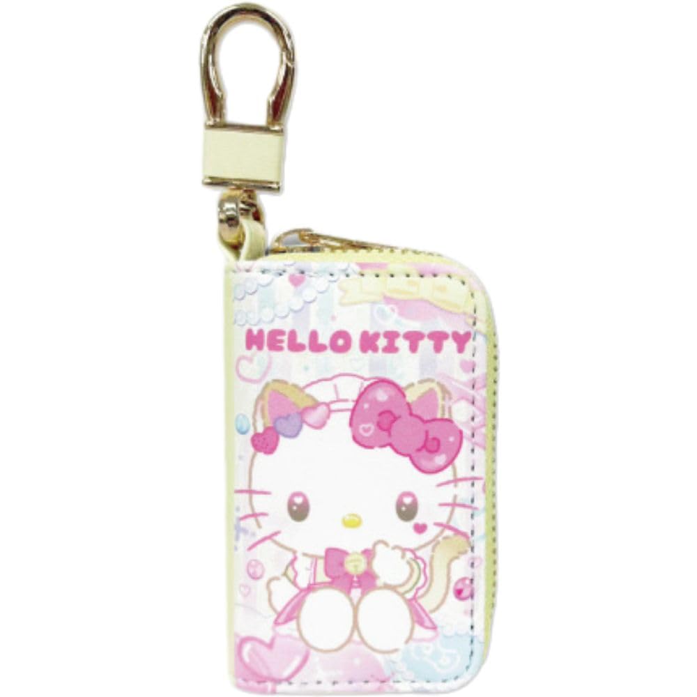 Хатаяма Шоджи Sanrio Чехол для смарт-ключа Кот-кот Горничная Хелло Китти Каллико Вращающийся карабин Двойное кольцо Хранение ключей Товары с персонажами Совместим с автомобильным ключом
