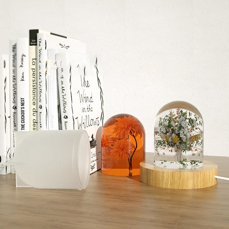 Night Light Resin Lampshade Moulds Lamp Craft DIY Casting Molds Epoxy Cylindrical Candle Ornament Mold for Home Decor