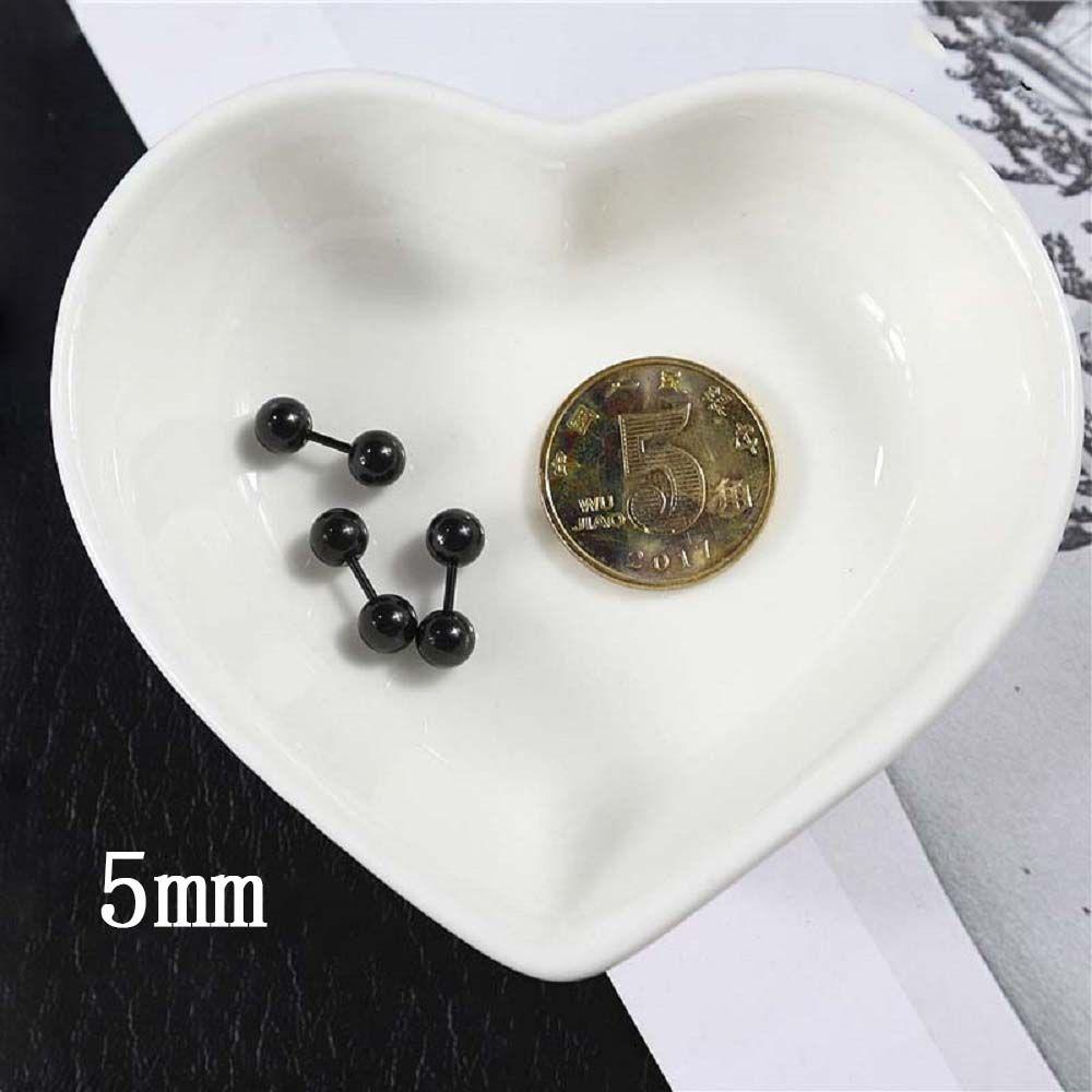 Unisex Barbell Black Gold Round Studs Earrings Stainless Steel Ball Stud Earrings Fashion Jewelry