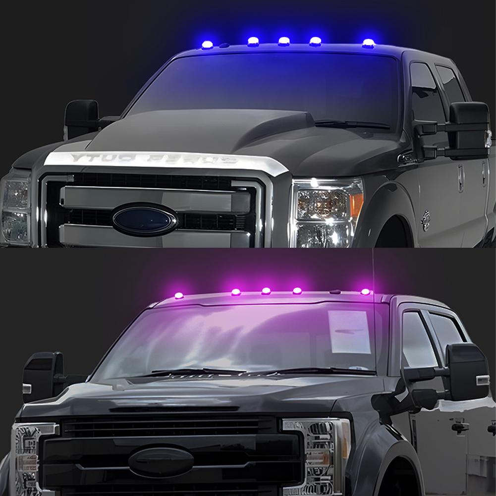 1PC 12LED Car Roof Lights Solar Powered Flashing Lights Cab Punch-Free for Truck Pickup