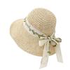 Sun Hat Summer Hats For Women Lace Bow Ribbon Bucket Hat Sunscreen Beach Accessories Travel Seaside Sunshade Foldable Lady