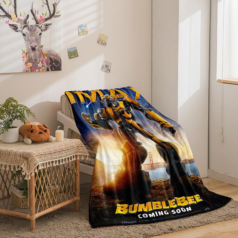 Transformers Series Flannel Blanket 2D Printed Sofa Blanket Thickened Blanket