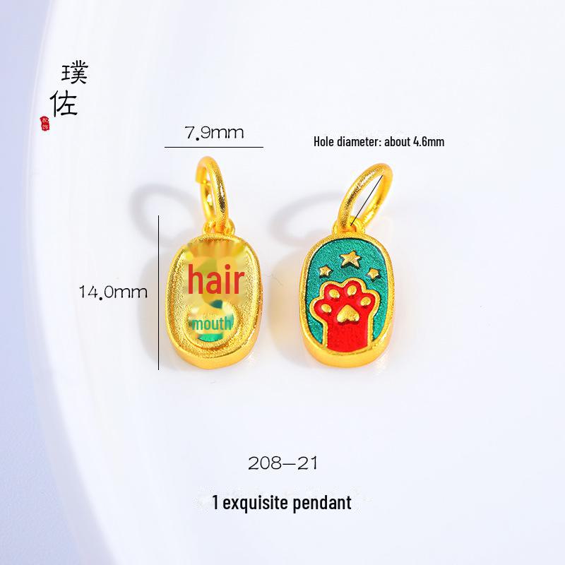 Подвеска в виде золотого песчаного дракона и феникса с кошачьим когтем для женщин