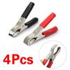4Pcs 30A Red + Black 75MM Crocodile Alligator Caravan Van Battery Test Lead Clip