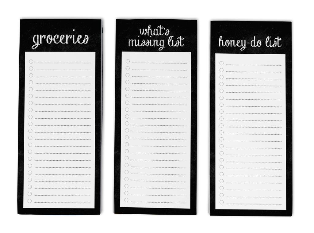 Inkdotpot Pack of 3 Magnetic Fridge To-Do List Notepads- Magnetic Memo Pads For Refrigerator- (50 Sheets