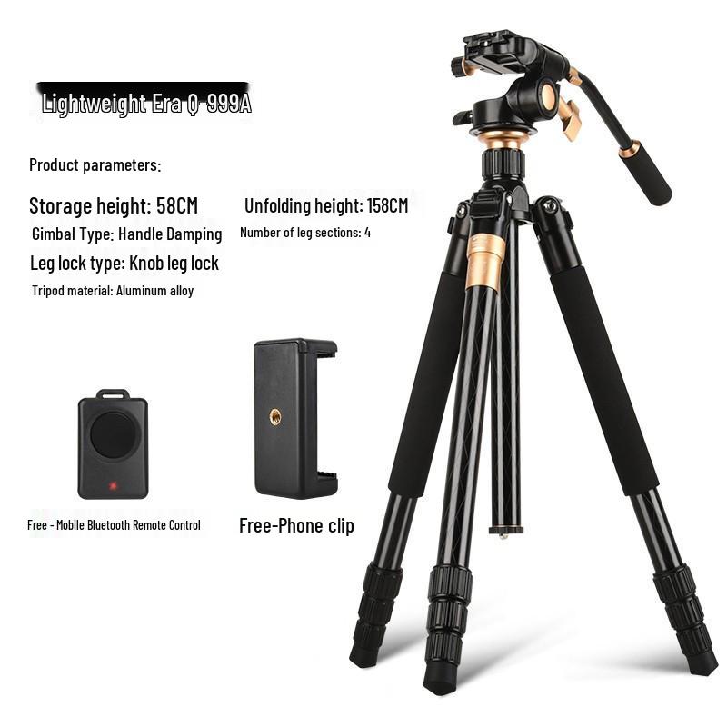 Легкий складной штатив для DSLR Q999 из алюминиево-магниевого сплава - Портативный и устойчивый для съемки