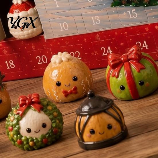 Holiday Box Christmas Squeeze Advent Calendar 2026, 24 Days Dumpling Fidget Toys Countdown Calendar, Soft Sensory Stress Relief for Adults,