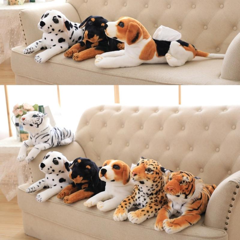 Уникальный тигровый дизайн Держатель для салфеток из полипропилена и хлопка Удобный аксессуар для туалетных столиков в ванной и автомобиля